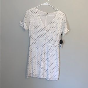 Black and white polka dotted dress